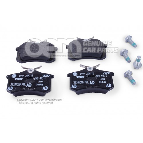 FREN BALATASI CADDY/GOLF/JETTA/TOURAN/A1/A3 ARKA